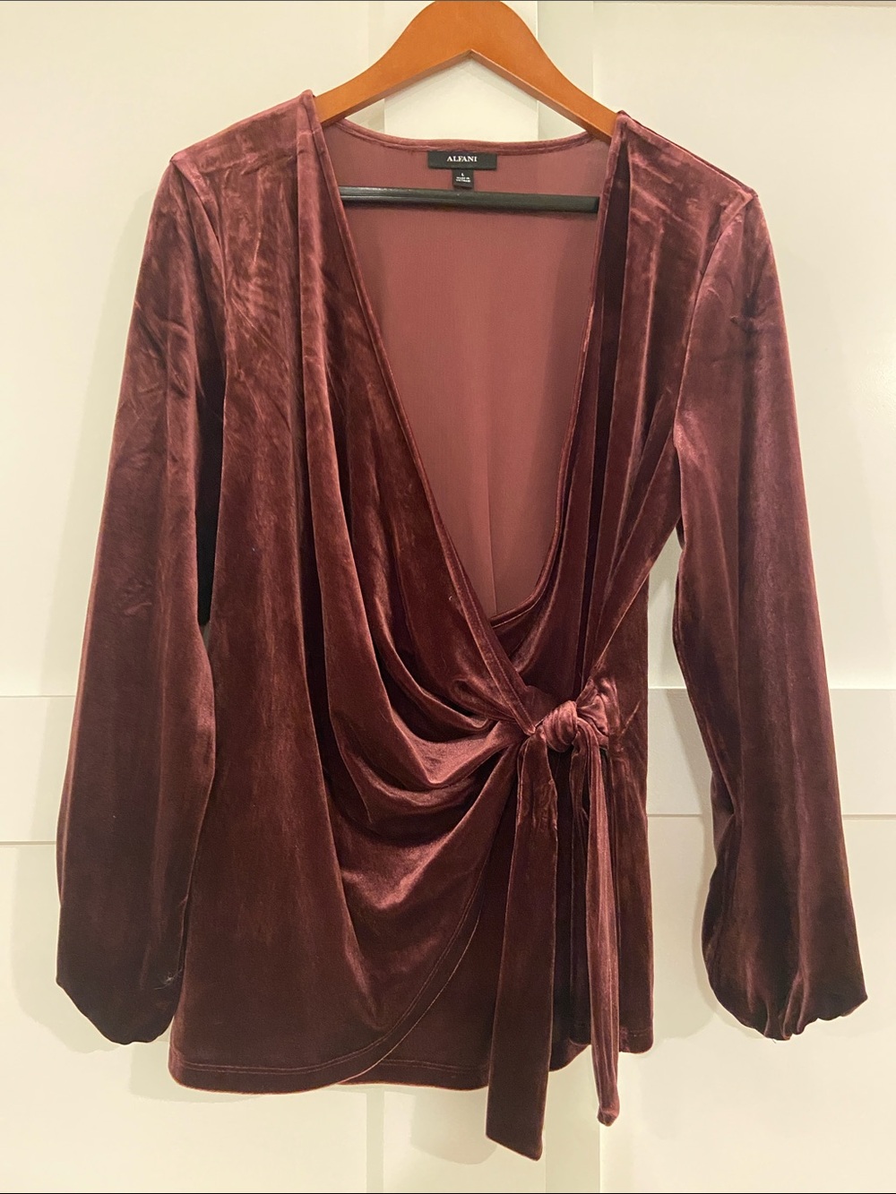 Alfani Burgundy Knit Top